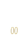 Pilgrim Star Oval Hoop Earrings, Gold