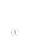 Pilgrim Star Oval Hoop Earrings, Silver