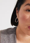 Pilgrim Star Oval Hoop Earrings, Silver