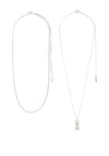Pilgrim Star Set of 2 Layering Necklaces, Silver