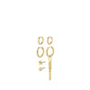 Pilgrim Star Set of 3 Stacking Earrings, Gold