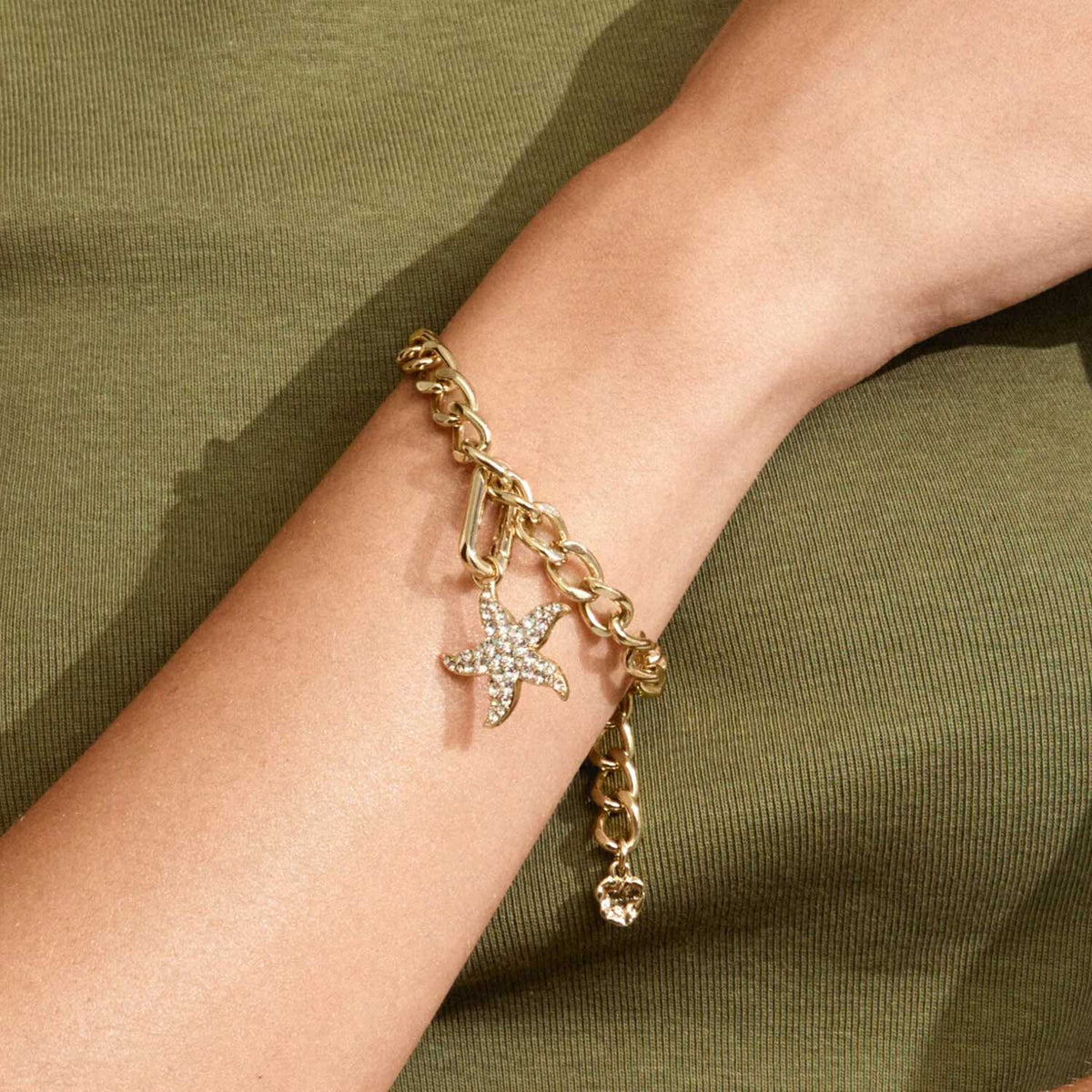 Pilgrim Starfish Pendant Charm, Gold