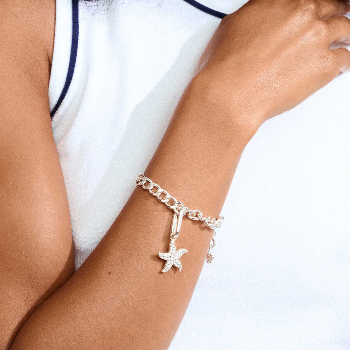 Pilgrim Starfish Pendant Charm, Silver