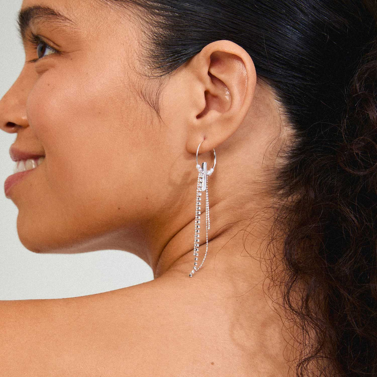 Pilgrim Starlight Hoop Earrings, Silver