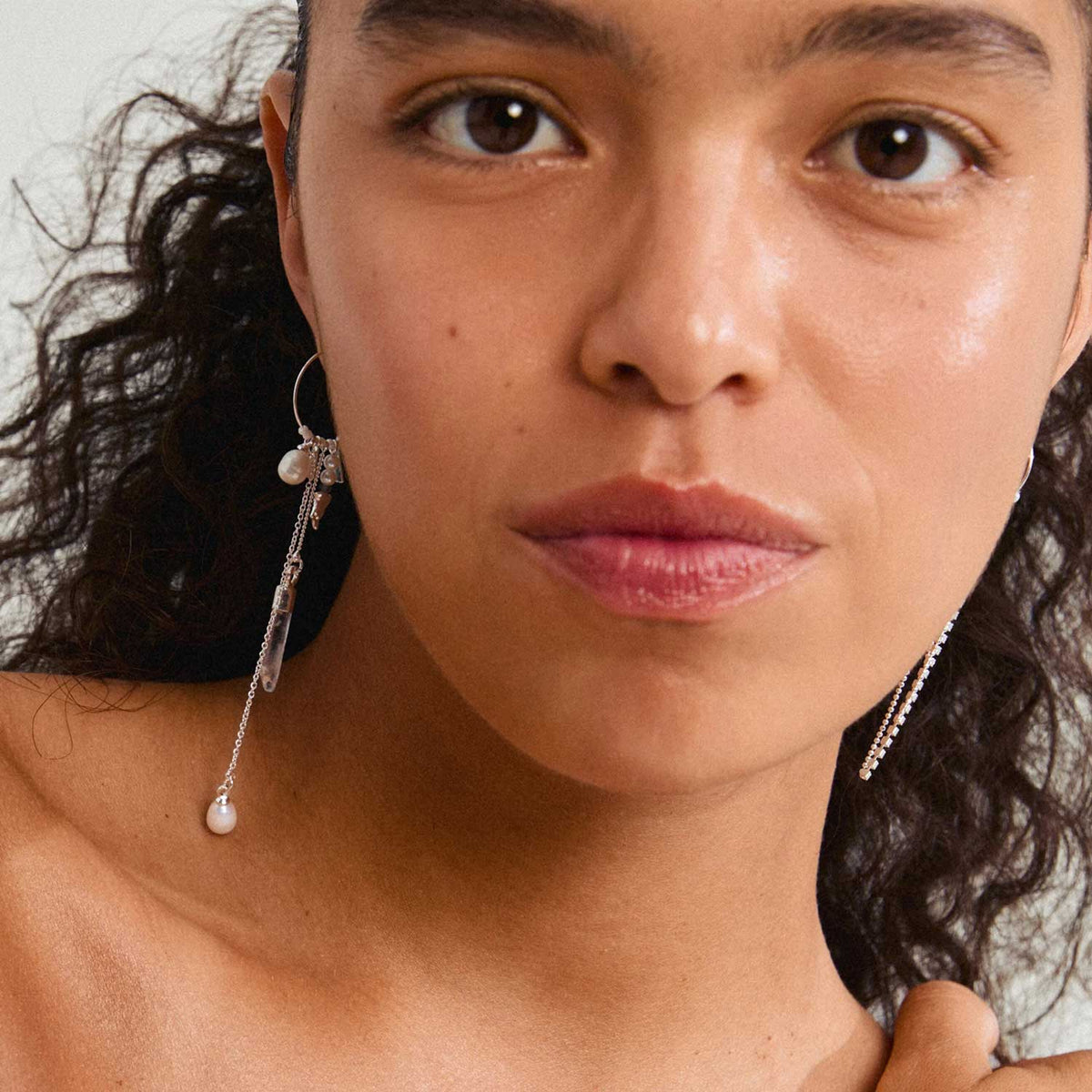 Pilgrim Starlight Hoop Earrings, Silver