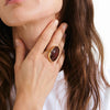 Pilgrim Still Adjustable Ring, Gold & Earth Brown