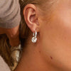 Pilgrim Sun Hoop Earrings, Silver