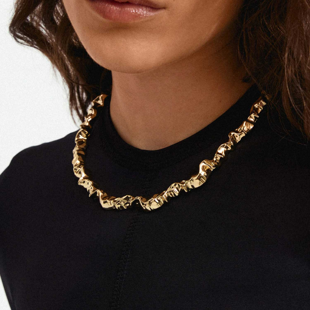 Pilgrim Sunset Statement Necklace, Gold