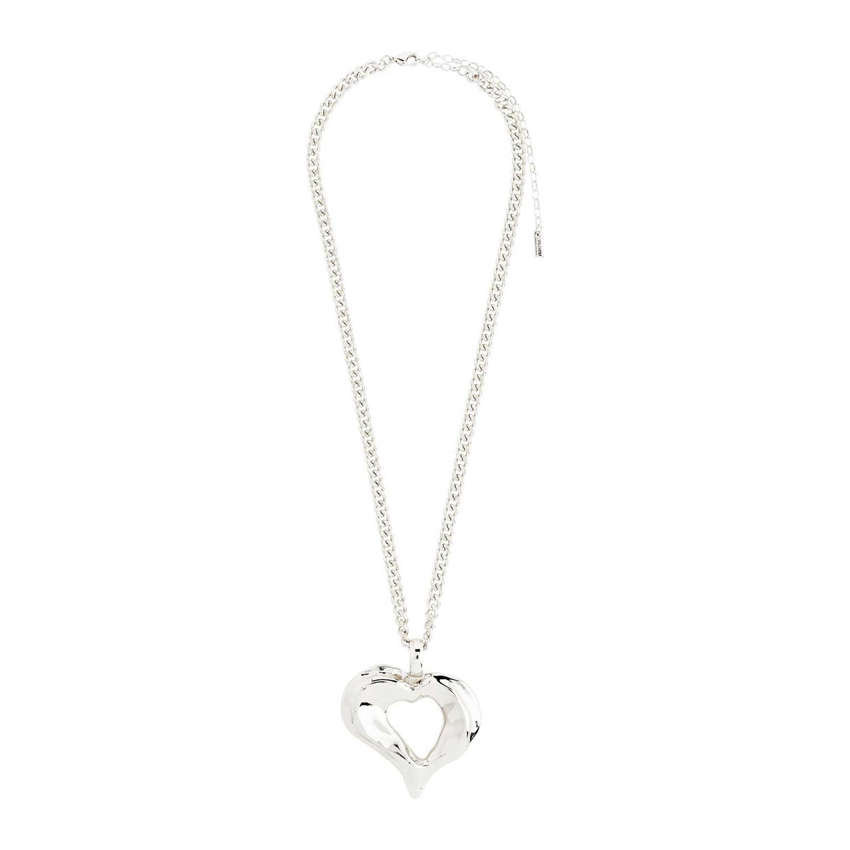 Pilgrim Tide Heart Pendant Necklace, Silver