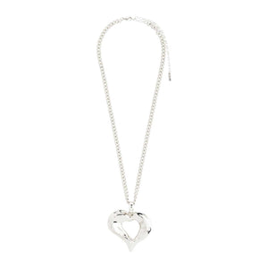 Pilgrim Tide Heart Pendant Necklace, Silver
