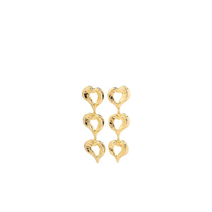 Pilgrim Tide Heart Statement Earrings, Gold