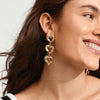 Pilgrim Tide Heart Statement Earrings, Gold