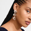 Pilgrim Tide Heart Statement Earrings, Silver