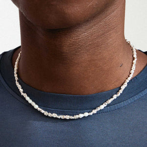 Pilgrim Tide Pearl Necklace, Silver