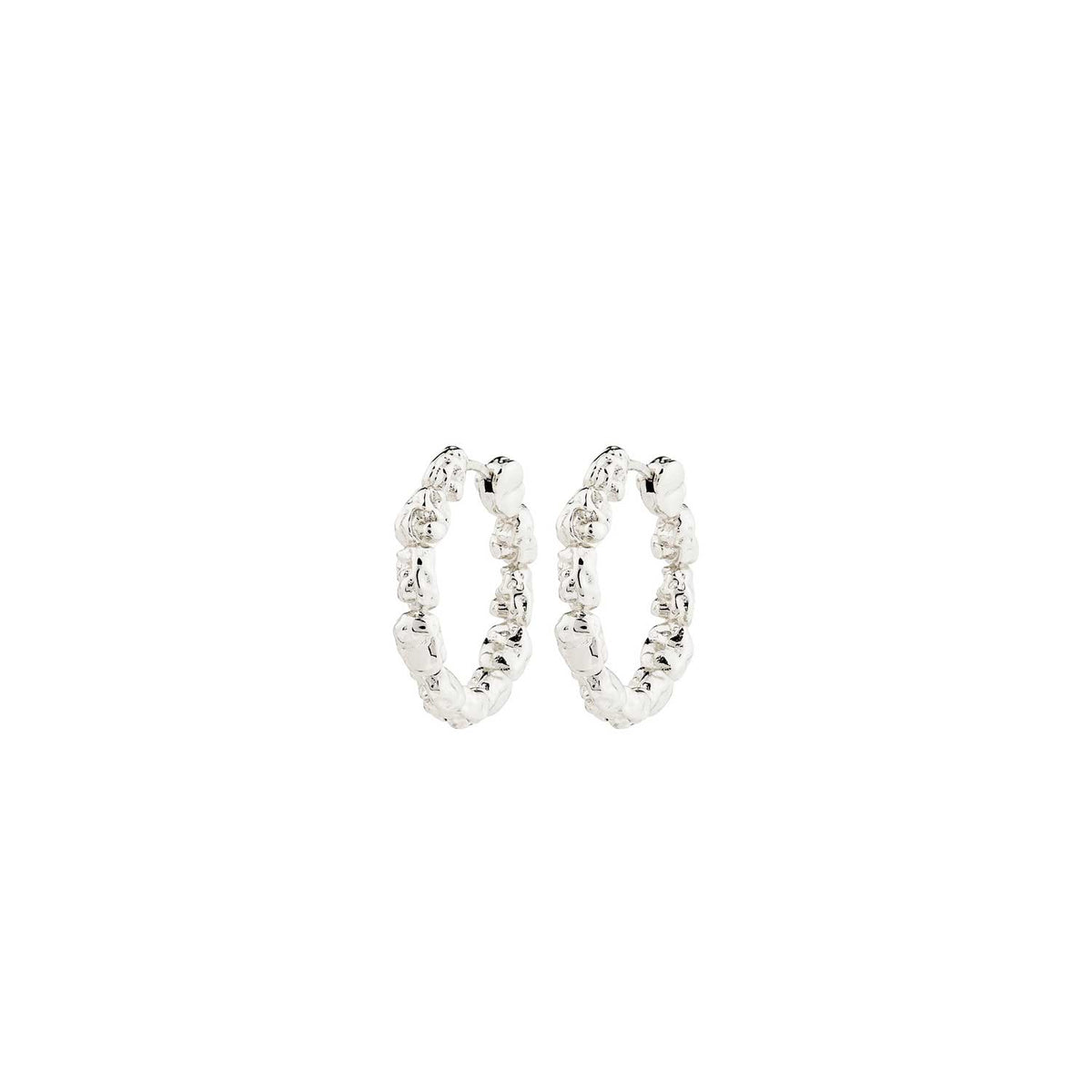 Pilgrim Tide Wave Hoop Earrings, Silver