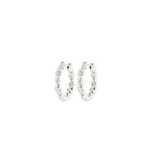 Pilgrim Tide Wave Hoop Earrings, Silver