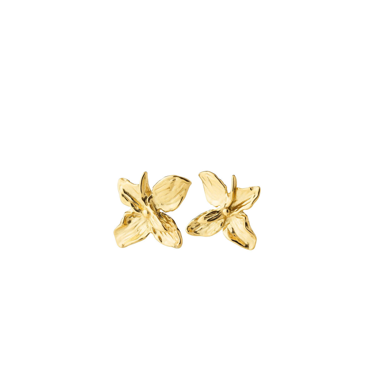 Pilgrim Trace Flower Earrings, Gold