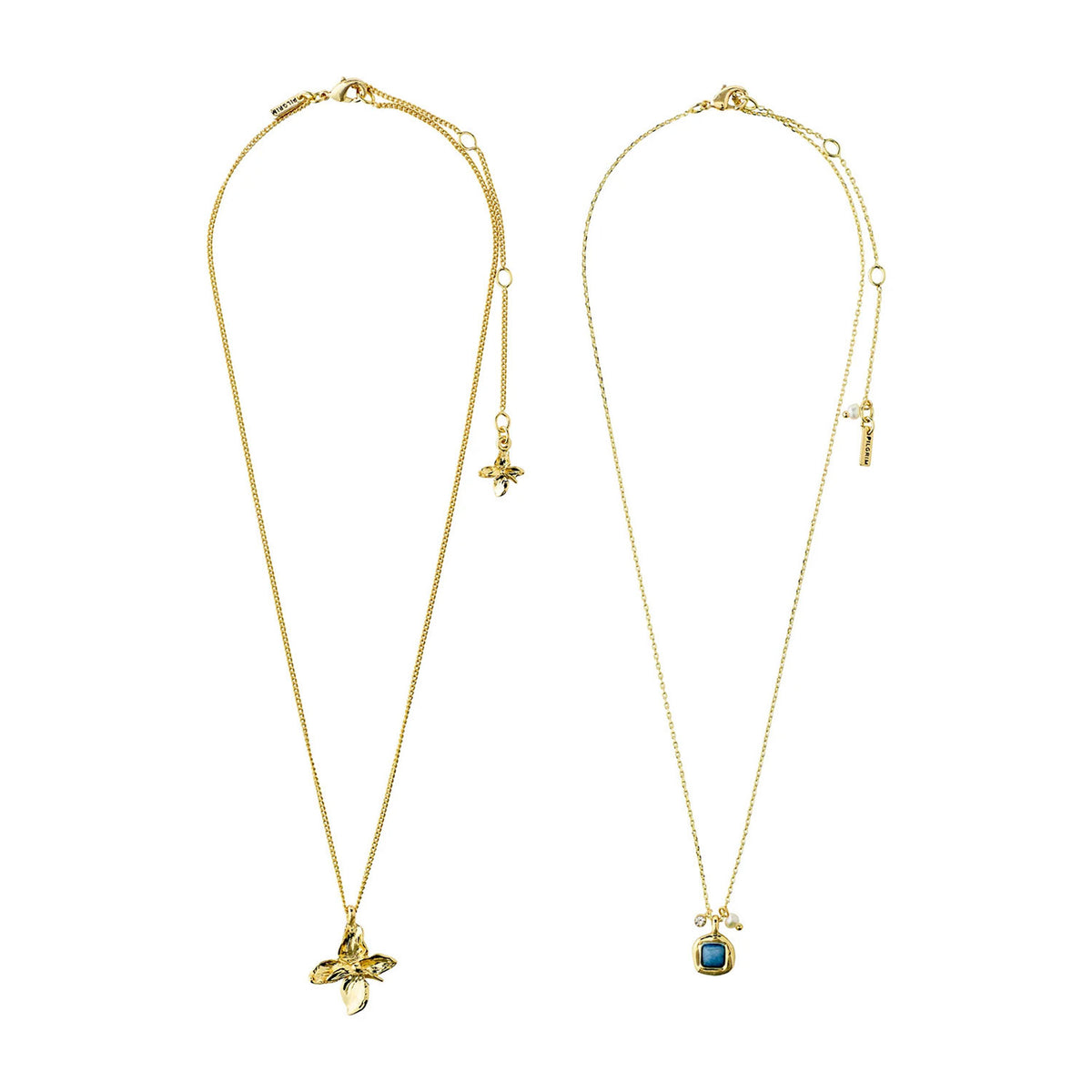 Pilgrim Trace Set of 2 Layering Necklaces, Gold