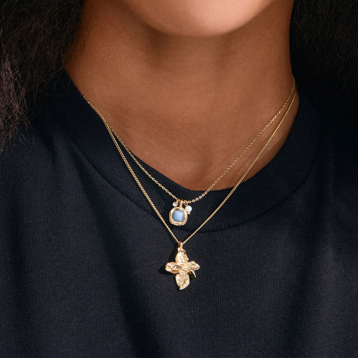 Pilgrim Trace Set of 2 Layering Necklaces, Gold