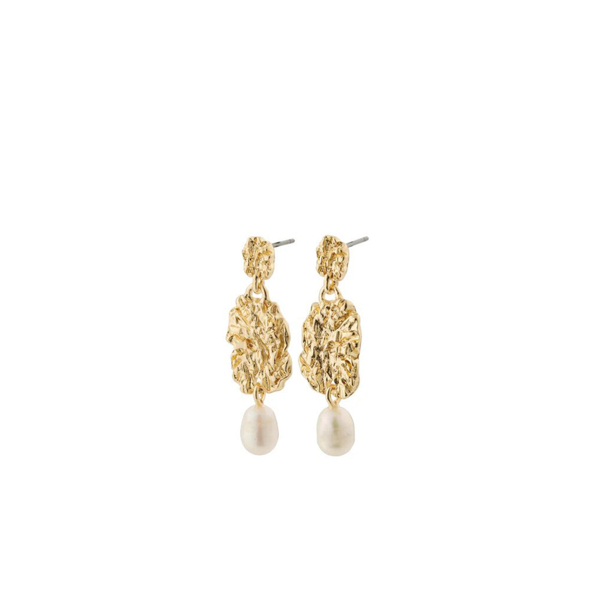 Pilgrim True Coin Drop Pearl Earrings, Gold