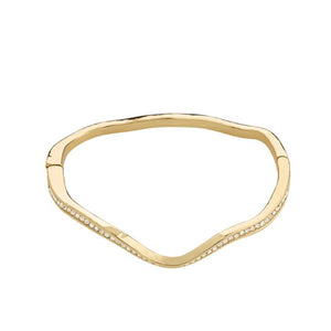 Pilgrim True Wavy CZ Bangle, Gold