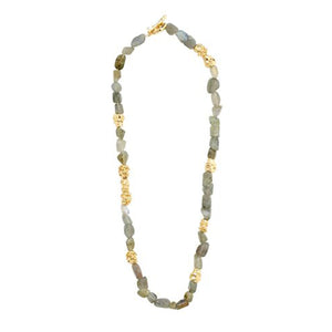 Pilgrim Trust Grey Labradorite Necklace, Gold