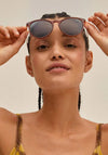 Pilgrim Vanille Wayfarer Sunglasses, Dark Brown