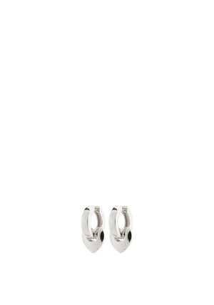 Pilgrim Wave Chunky Heart Hoops, Silver