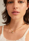 Pilgrim Wave Heart Necklace, Gold