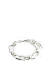 Pilgrim Wave Wavy Link Bracelet, Silver