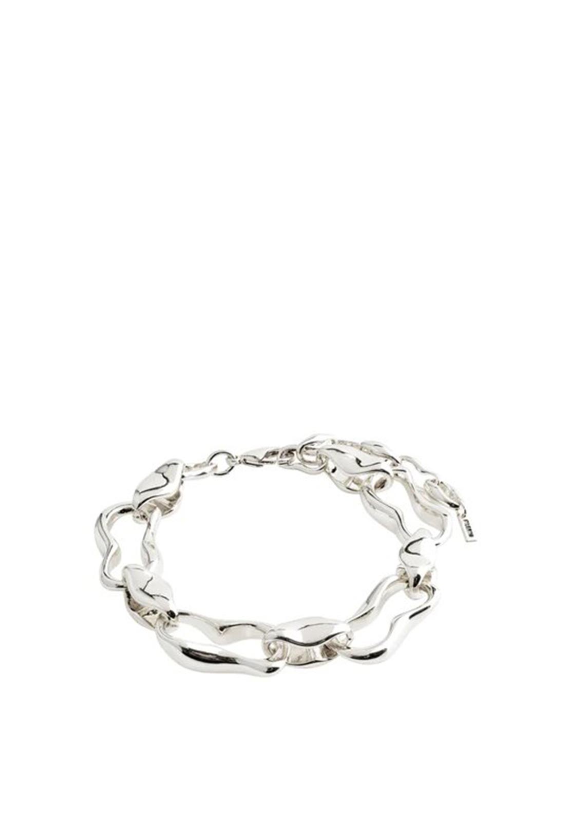 Pilgrim Wave Wavy Link Bracelet, Silver