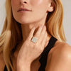 Pilgrim Pulse Adjustable Square Signet Ring, Silver