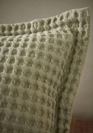 Pineapple Elephant Jaipur Chunky Waffle Cotton 50x30cm Cushion, Sage Green