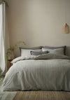 Pineapple Elephant Cotton Rich Woven Stripe Duvet Cover Set, Grey