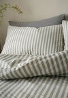 Pineapple Elephant Cotton Rich Woven Stripe Duvet Cover Set, Grey