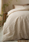 Pineapple Elephant Cotton Rich Woven Stripe Duvet Cover Set, Natural