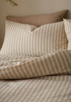 Pineapple Elephant Cotton Rich Woven Stripe Duvet Cover Set, Natural