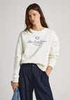 Pepe Jeans Vilma Vintage Logo Print Sweatshirt, Mousse White