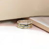 POM Dotted Band Spinning Ring, Silver & Gold