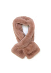 POM Faux Fur Pull Through Scarf, Powder Pink