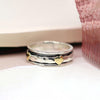 POM Brass Hearts Spinning Ring, Silver