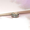 POM Mixed Metal Bubble Design Spinning Ring, Silver