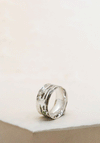 POM Star, Moonstone & Peridot Spinning Ring, Silver
