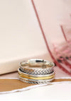 POM Zig-Zag Spinning Ring, Silver & Gold