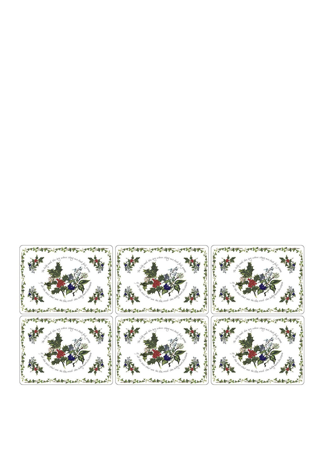 Portmeirion The Holly and The Ivy Set of 6 Placemats & Coasters