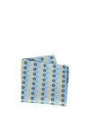 Posh and Dandy Circle Tie & Pocket Square, Light Blue Multi