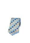 Posh and Dandy Circle Tie & Pocket Square, Light Blue Multi