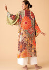 Powder 70s Kaleidoscope Floral Kimono Gown, Sage