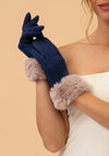 Powder Bettina Gloves, Navy & Taupe