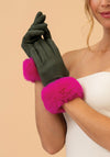 Powder Bettina Gloves, Olive & Magenta